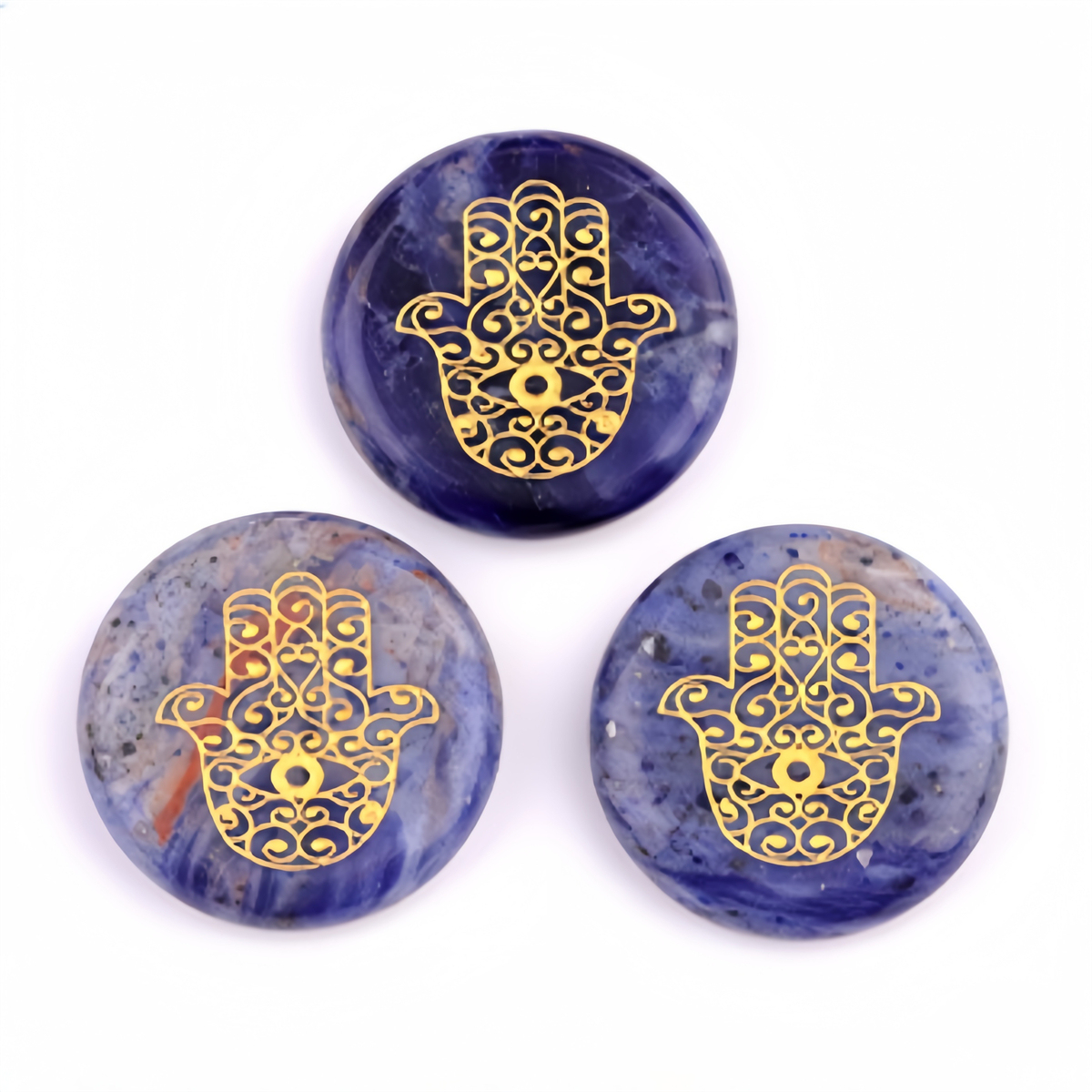 25MM Circular Disc Gemstone Ornament Handmade Craved Pattern-Hand For Home Decor