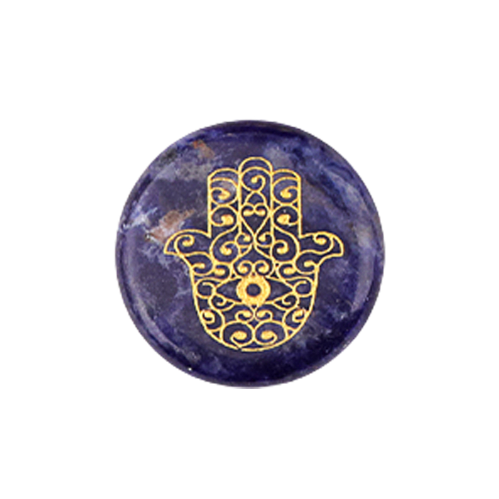 25MM Circular Disc Gemstone Ornament Handmade Craved Pattern-Hand For Home Decor