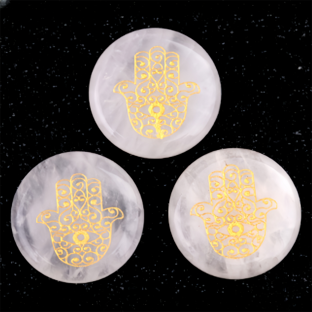 25MM Circular Disc Gemstone Ornament Handmade Craved Pattern-Hand For Home Decor