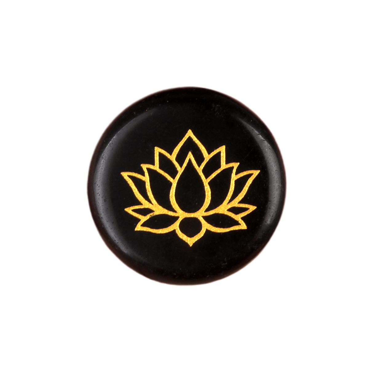 25MM Circular Disc Gemstone Ornament Handmade Craved Pattern-Lotus For Home Decor