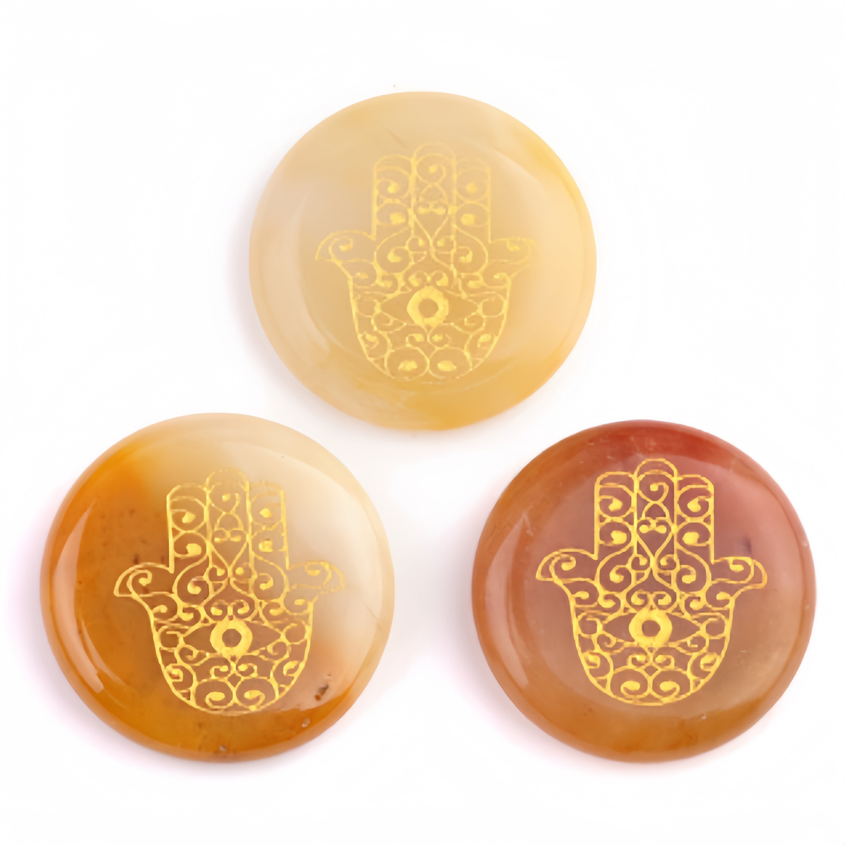 25MM Circular Disc Gemstone Ornament Handmade Craved Pattern-Hand For Home Decor