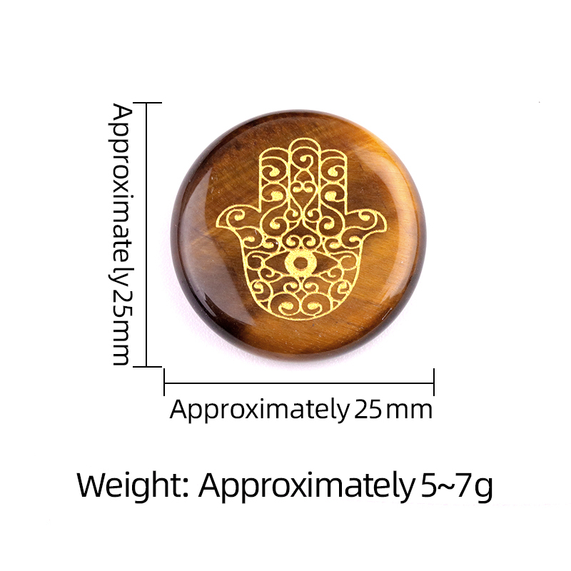 25MM Circular Disc Gemstone Ornament Handmade Craved Pattern-Hand For Home Decor