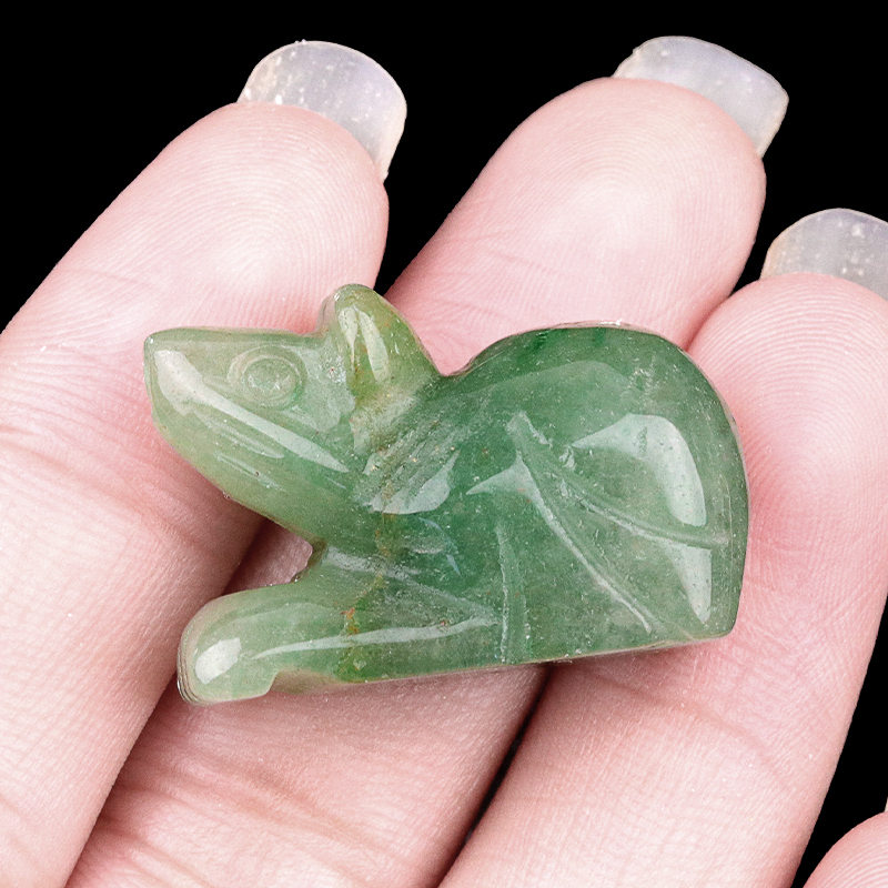 Handmade Craved 1.0Inch Gemstone Mouse Animal Ornament for Home & Office Decoration