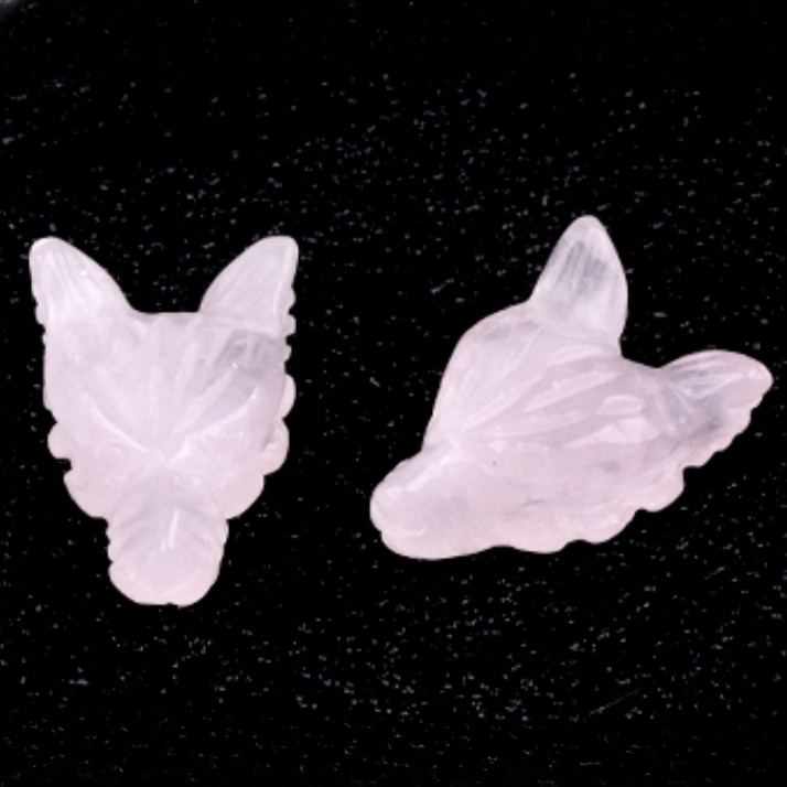 Handmade Craved 1.0Inch Gemstone Wolf Head Animal Ornamentfor Home & Office Decoration