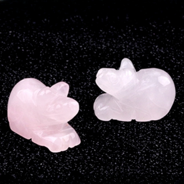 Handmade Craved 1.0Inch Gemstone Mouse Animal Ornament for Home & Office Decoration