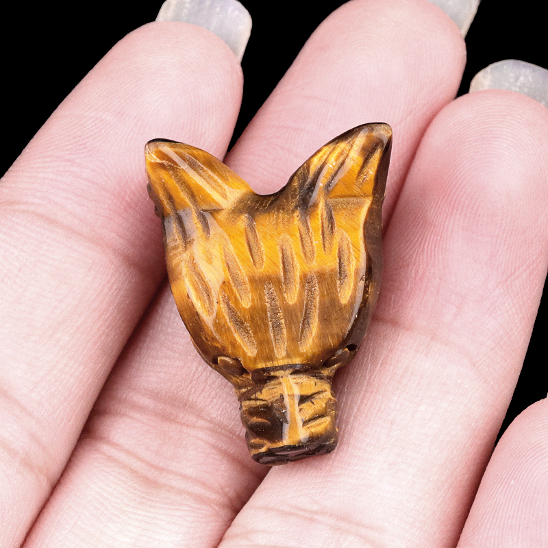 Unakite 1.0Inch Gemstone Wolf Head Ornament for Home & Office Decoration Handmade Craved Crystal Animal