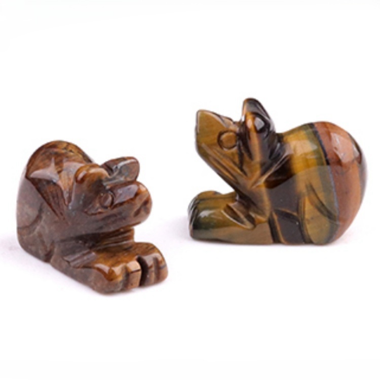 Handmade Craved 1.0Inch Gemstone Mouse Animal Ornament for Home & Office Decoration