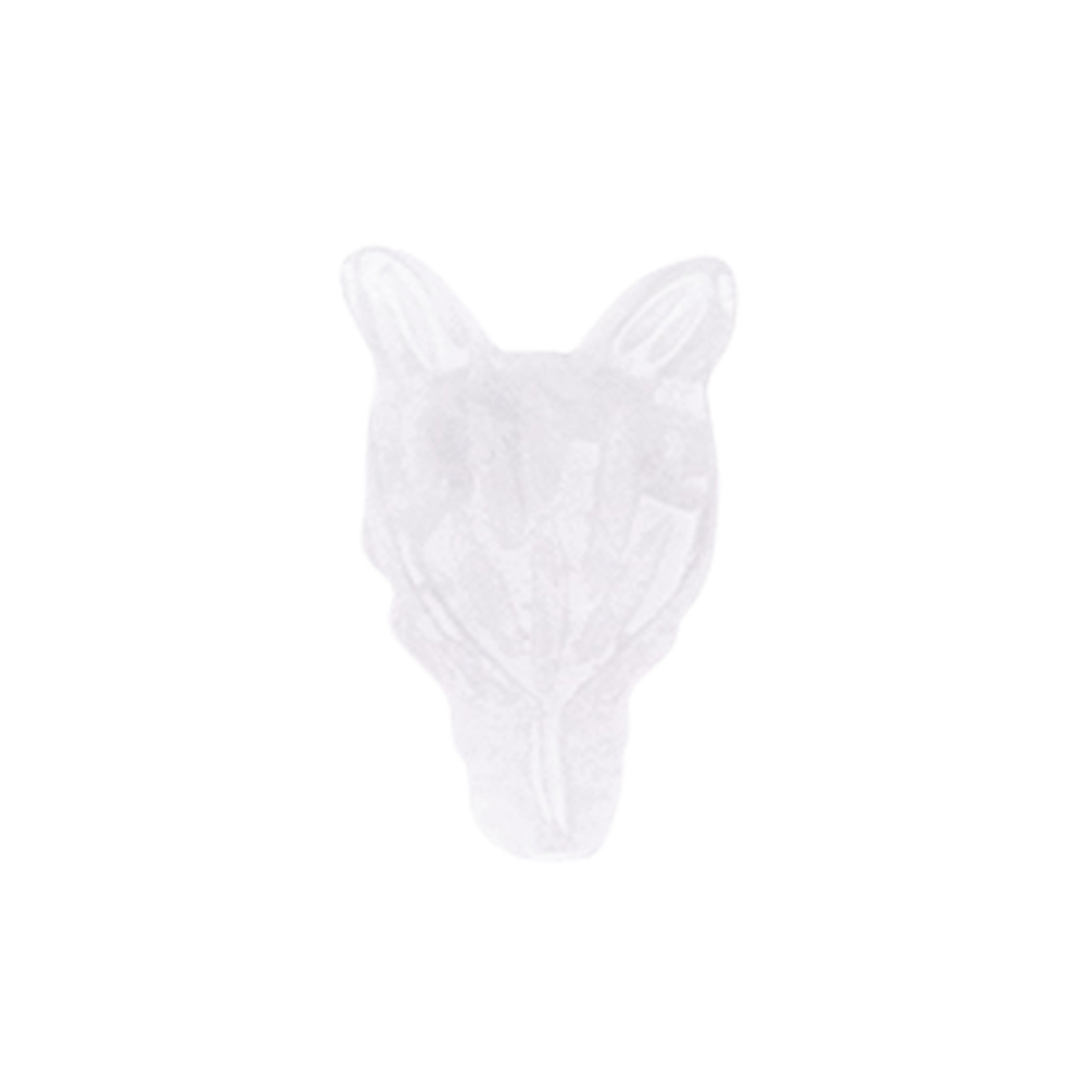 Handmade Craved 1.0Inch Gemstone Wolf Head Animal Ornamentfor Home & Office Decoration