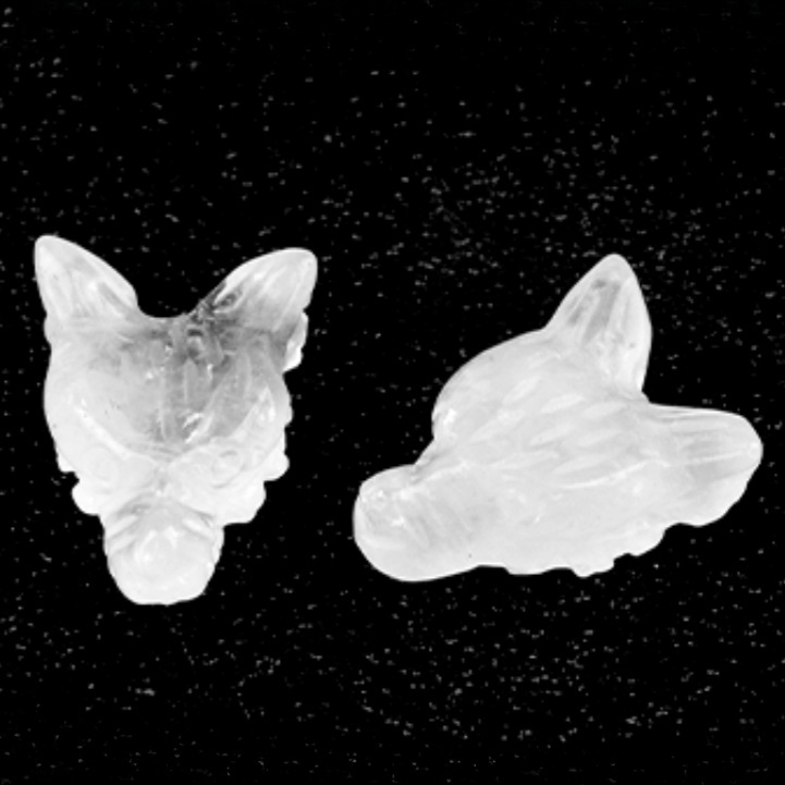 Handmade Craved 1.0Inch Gemstone Wolf Head Animal Ornamentfor Home & Office Decoration