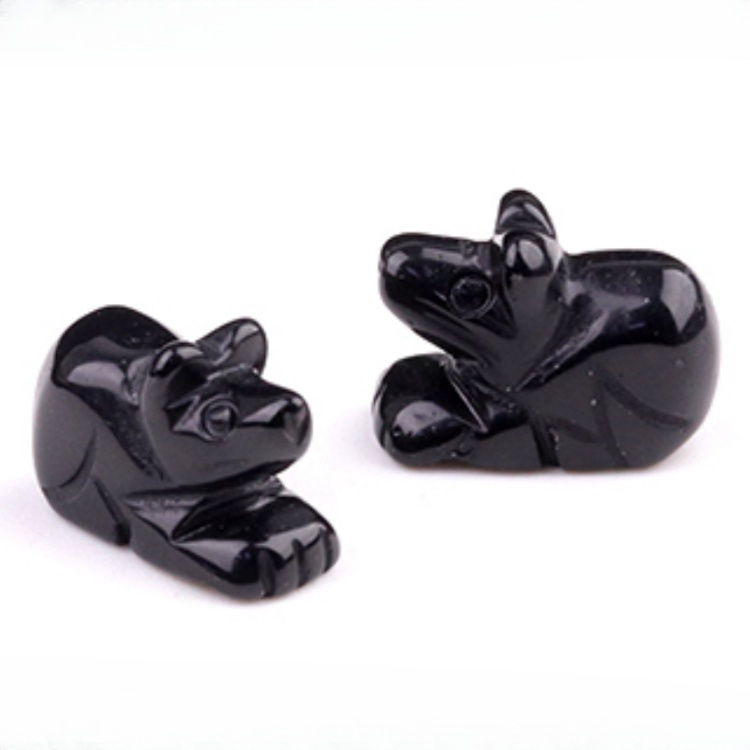 Handmade Craved 1.0Inch Gemstone Mouse Animal Ornament for Home & Office Decoration