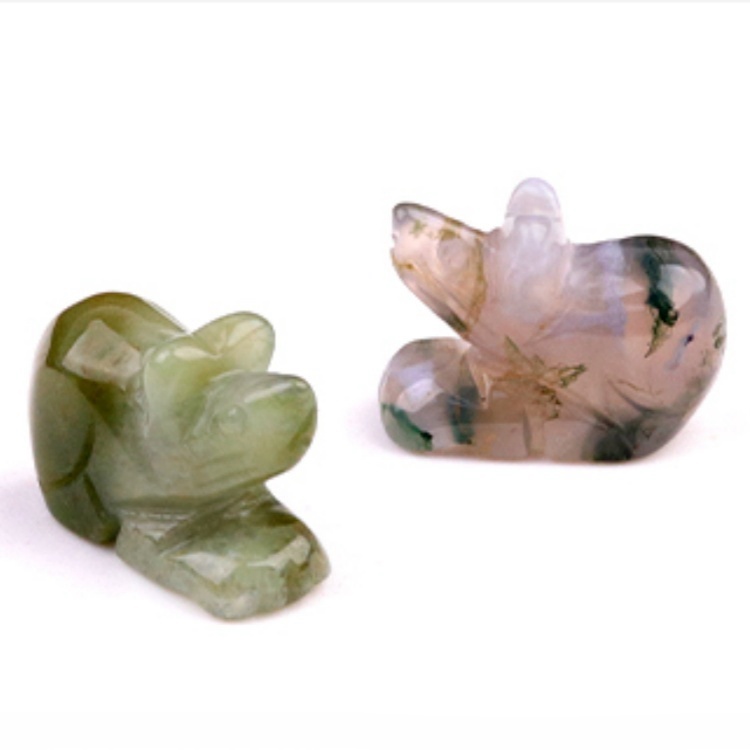 Handmade Craved 1.0Inch Gemstone Mouse Animal Ornament for Home & Office Decoration