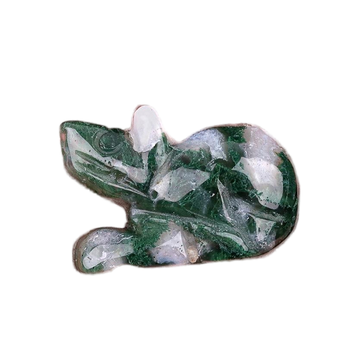 Handmade Craved 1.0Inch Gemstone Mouse Animal Ornament for Home & Office Decoration