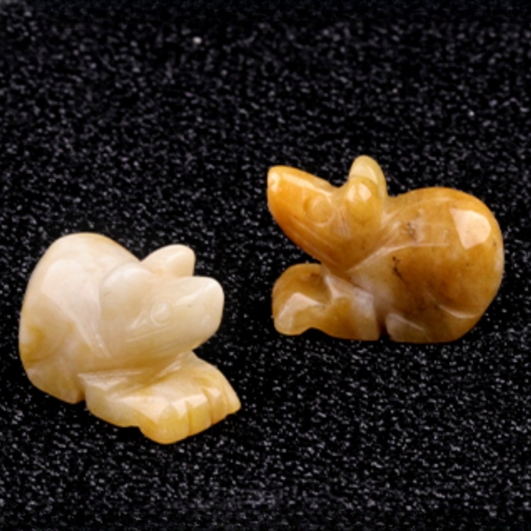 Handmade Craved 1.0Inch Gemstone Mouse Animal Ornament for Home & Office Decoration