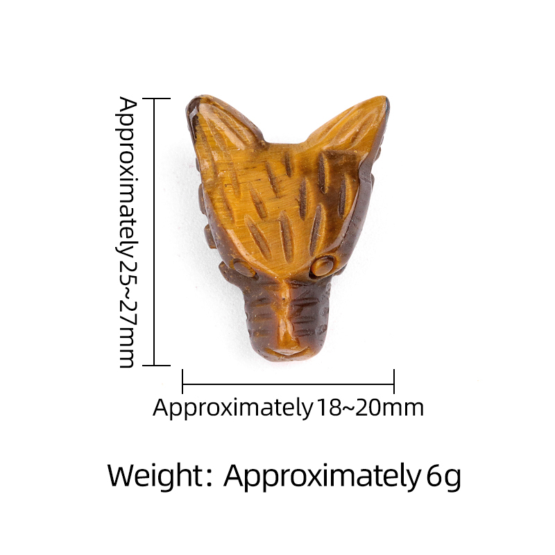 Handmade Craved 1.0Inch Gemstone Wolf Head for Home & Office Decoration