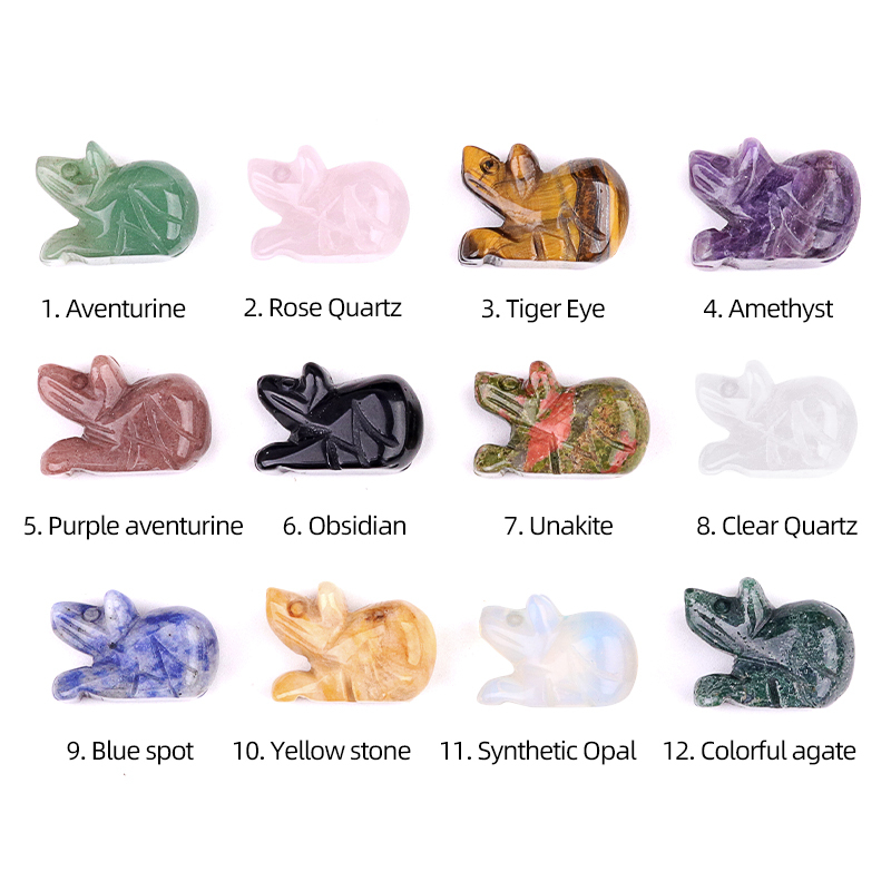 Handmade Craved 1.0Inch Gemstone Mouse Animal Ornament for Home & Office Decoration