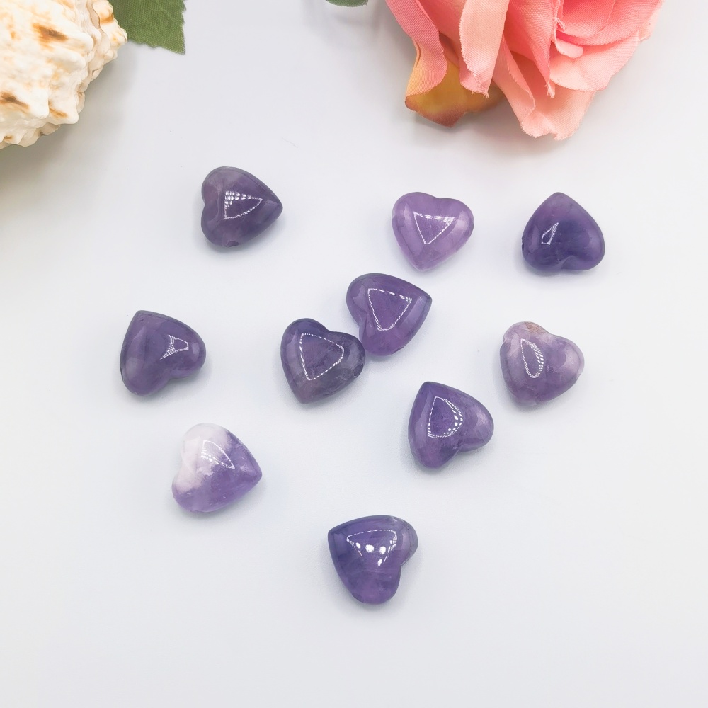 15MM Gemstone  Love Heart Beads Drilled Side Hole  For Making Jewelry