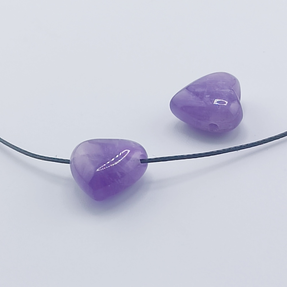 15MM Gemstone  Love Heart Beads Drilled Side Hole  For Making Jewelry