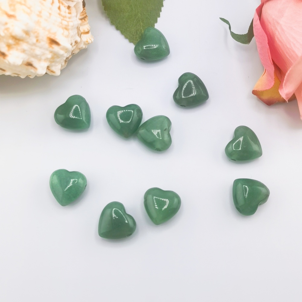 15MM Gemstone  Love Heart Beads Drilled Side Hole  For Making Jewelry