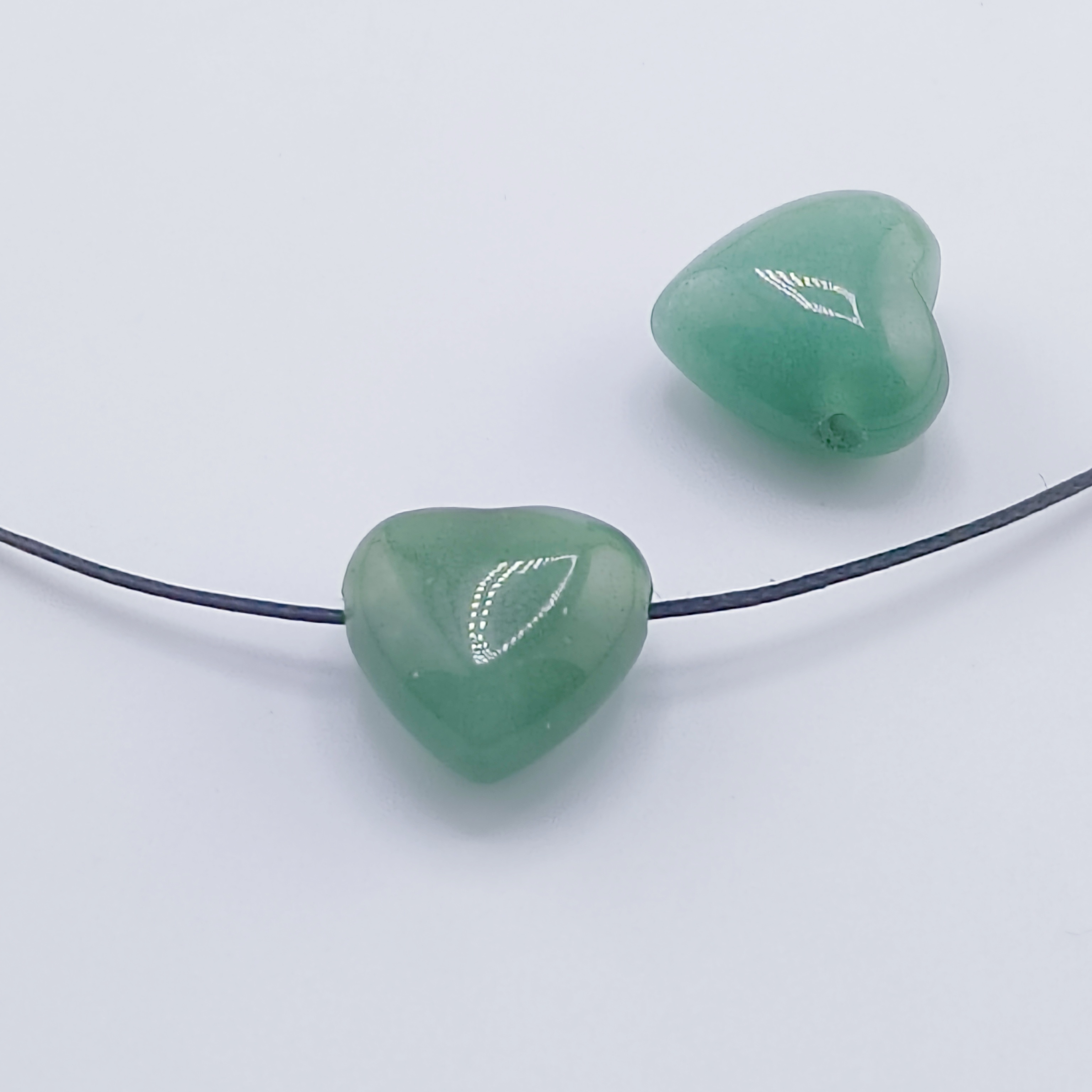 15MM Gemstone  Love Heart Beads Drilled Side Hole  For Making Jewelry