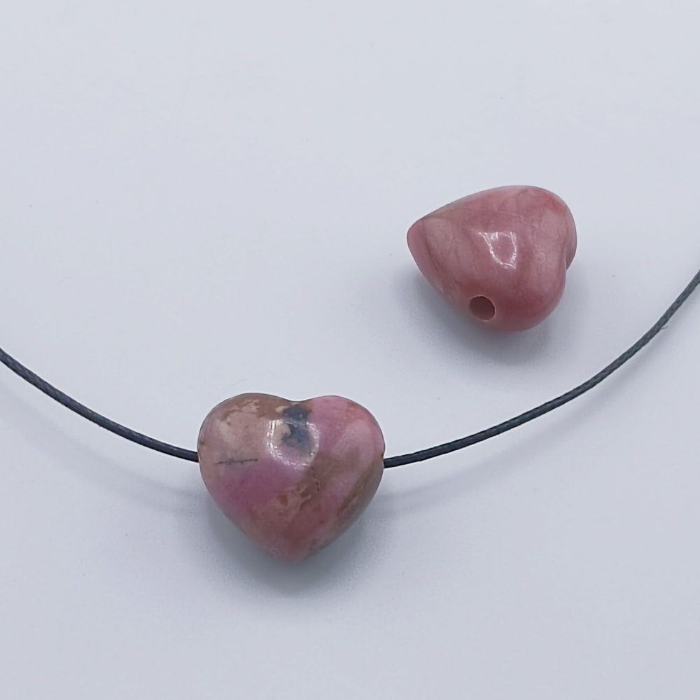 15MM Gemstone  Love Heart Beads Drilled Side Hole  For Making Jewelry