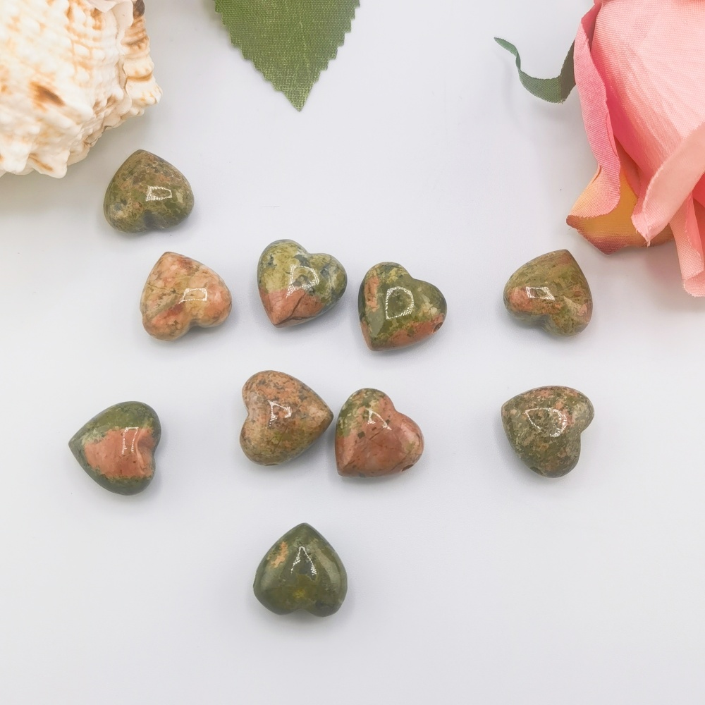 15MM Gemstone  Love Heart Beads Drilled Side Hole  For Making Jewelry