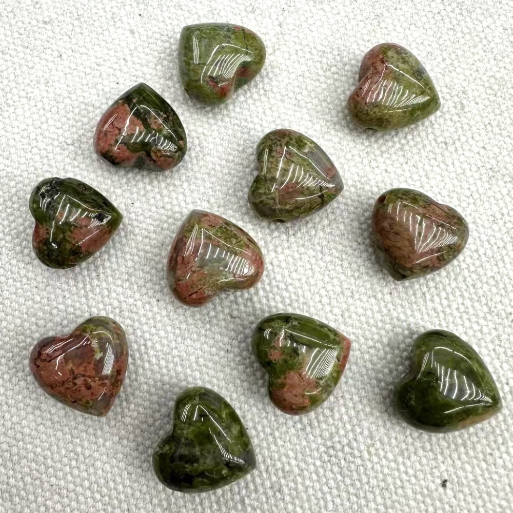 15MM Gemstone  Love Heart Beads Drilled Side Hole  For Making Jewelry