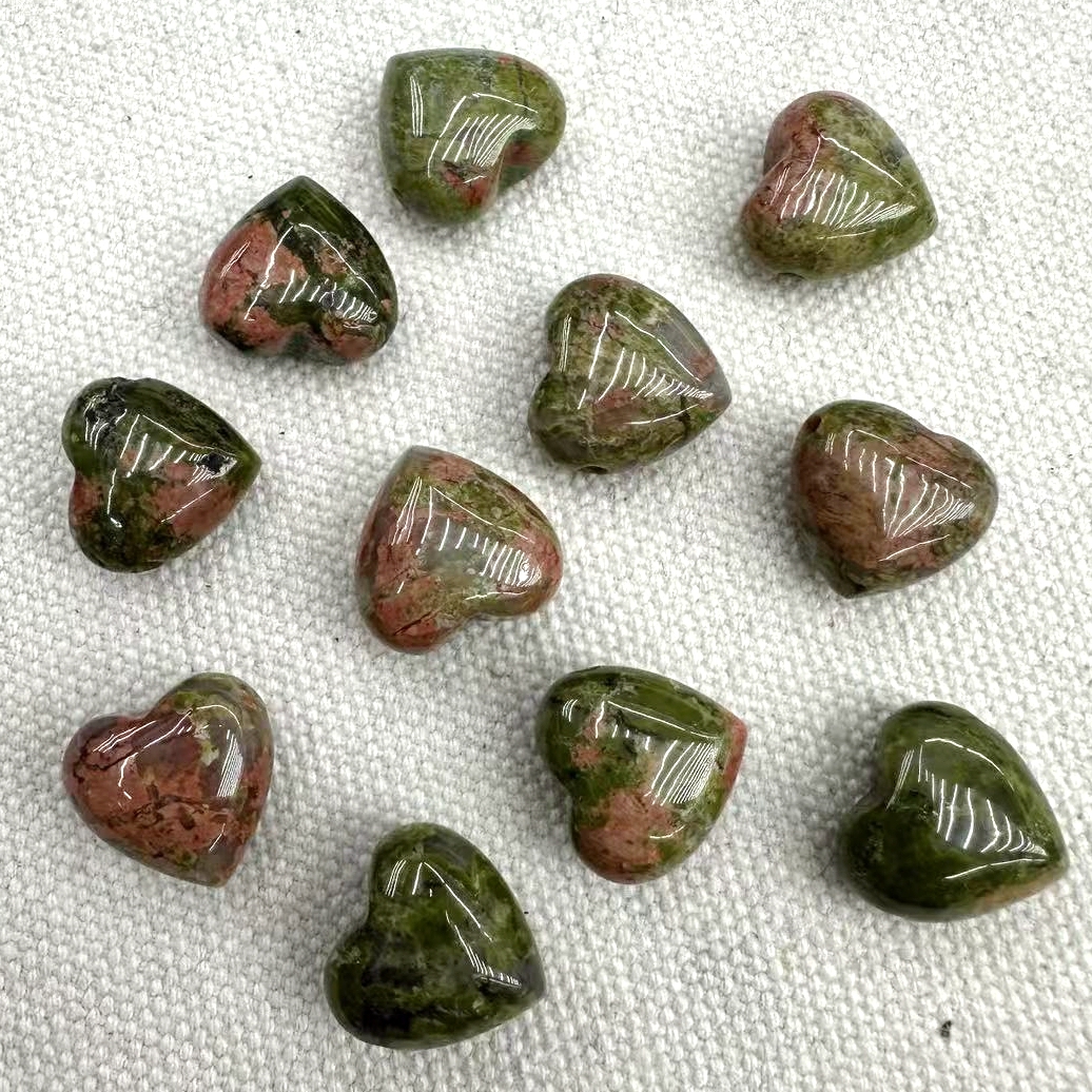 15MM Gemstone  Love Heart Beads Drilled Side Hole  For Making Jewelry