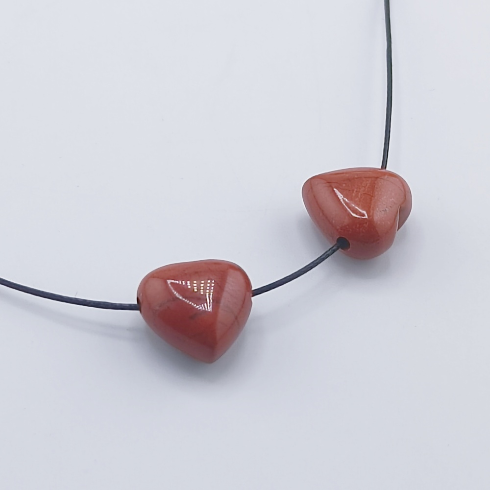 15MM Gemstone  Love Heart Beads Drilled Side Hole  For Making Jewelry