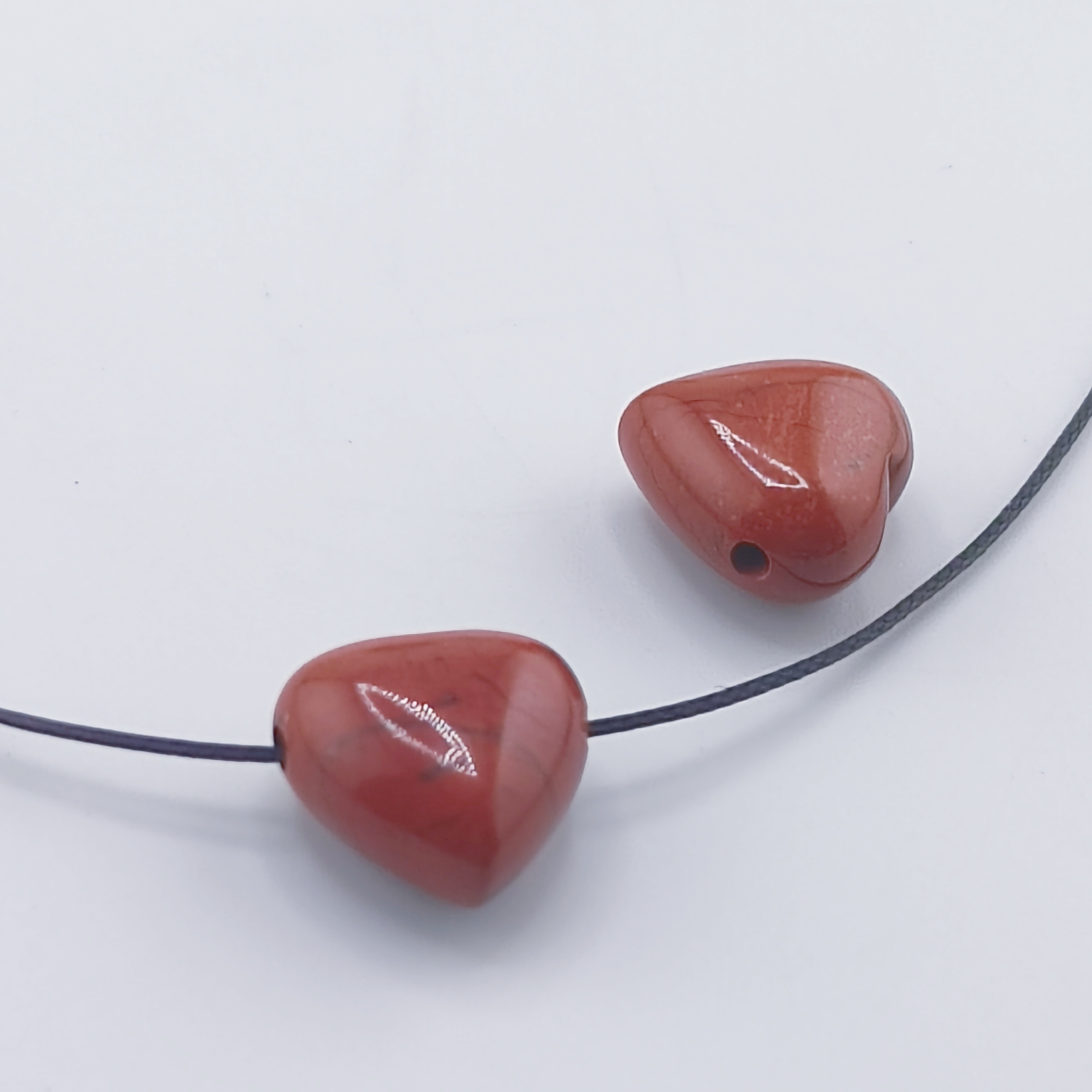 15MM Gemstone  Love Heart Beads Drilled Side Hole  For Making Jewelry