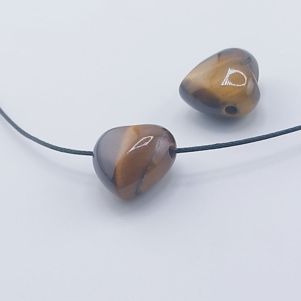 15MM Gemstone  Love Heart Beads Drilled Side Hole  For Making Jewelry