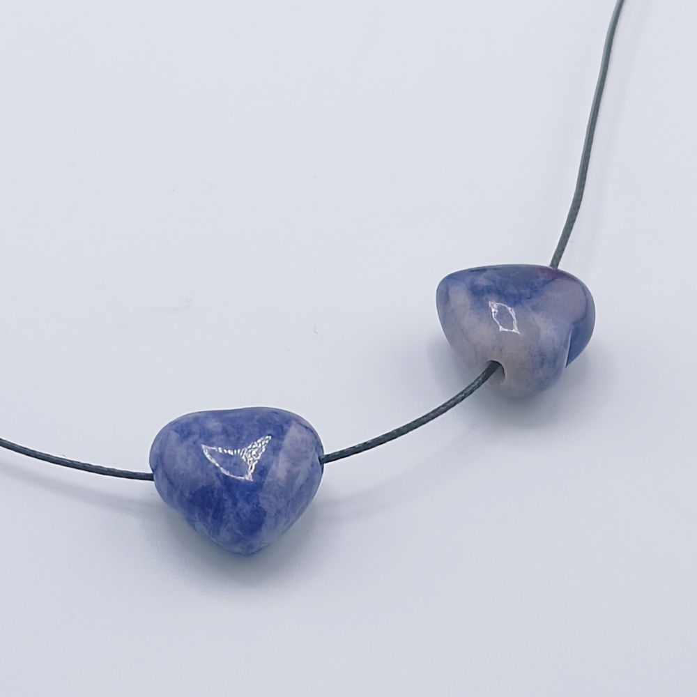 15MM Gemstone  Love Heart Beads Drilled Side Hole  For Making Jewelry
