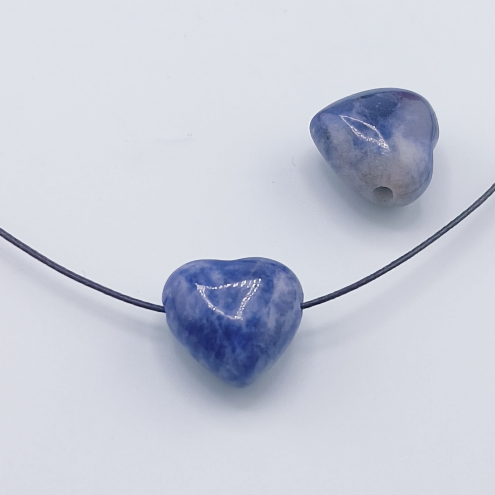 15MM Gemstone  Love Heart Beads Drilled Side Hole  For Making Jewelry
