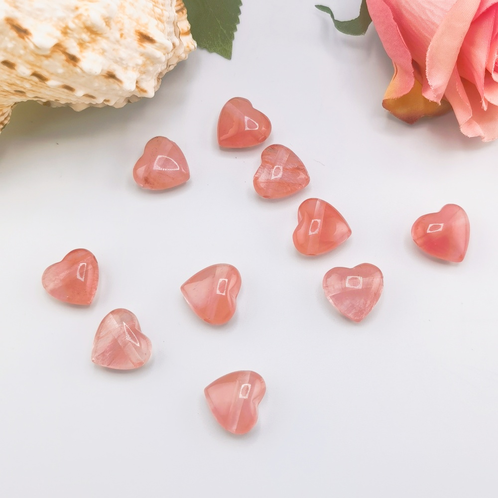15MM Gemstone  Love Heart Beads Drilled Side Hole  For Making Jewelry