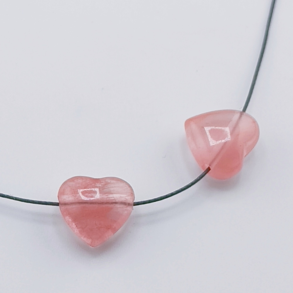 15MM Gemstone  Love Heart Beads Drilled Side Hole  For Making Jewelry