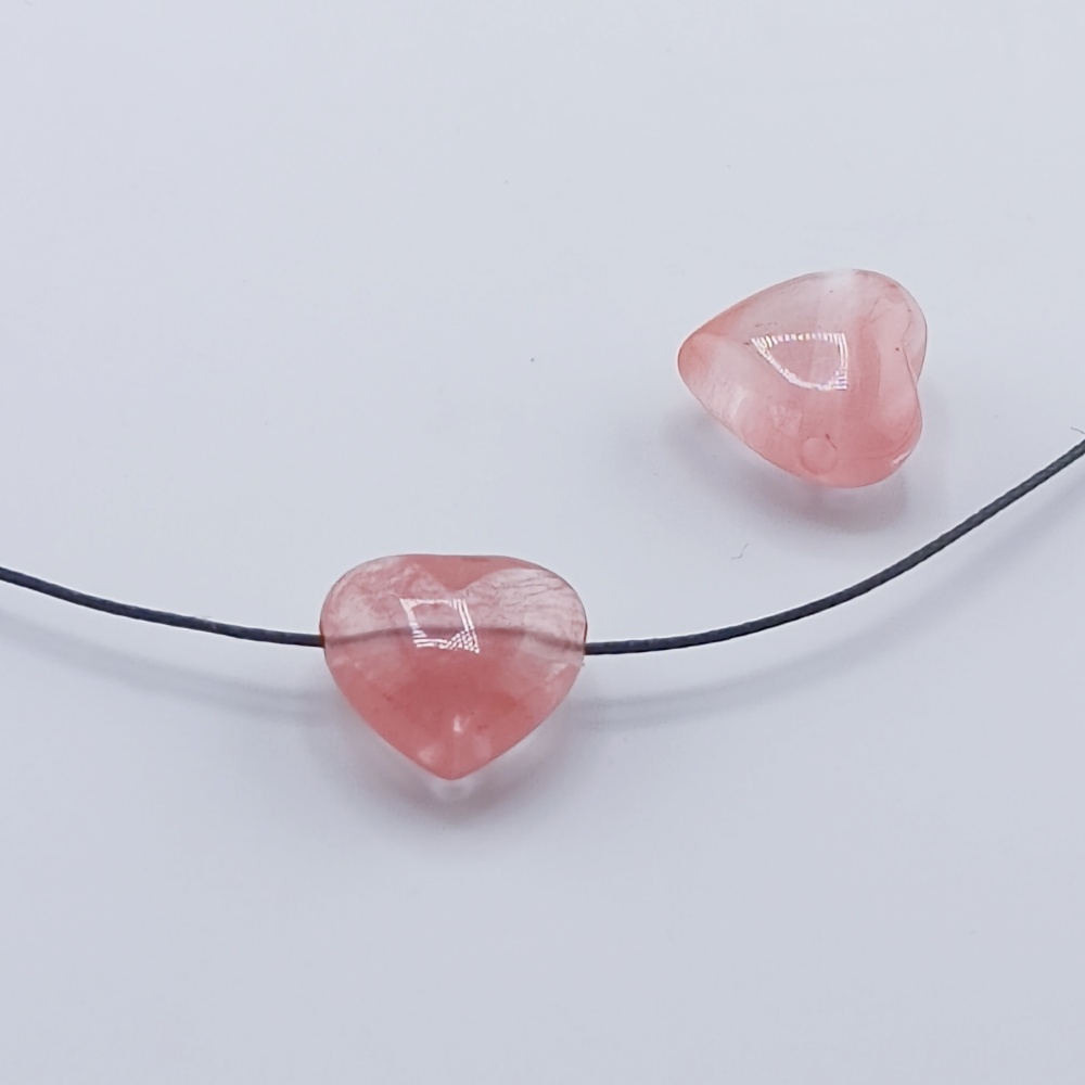 15MM Gemstone  Love Heart Beads Drilled Side Hole  For Making Jewelry