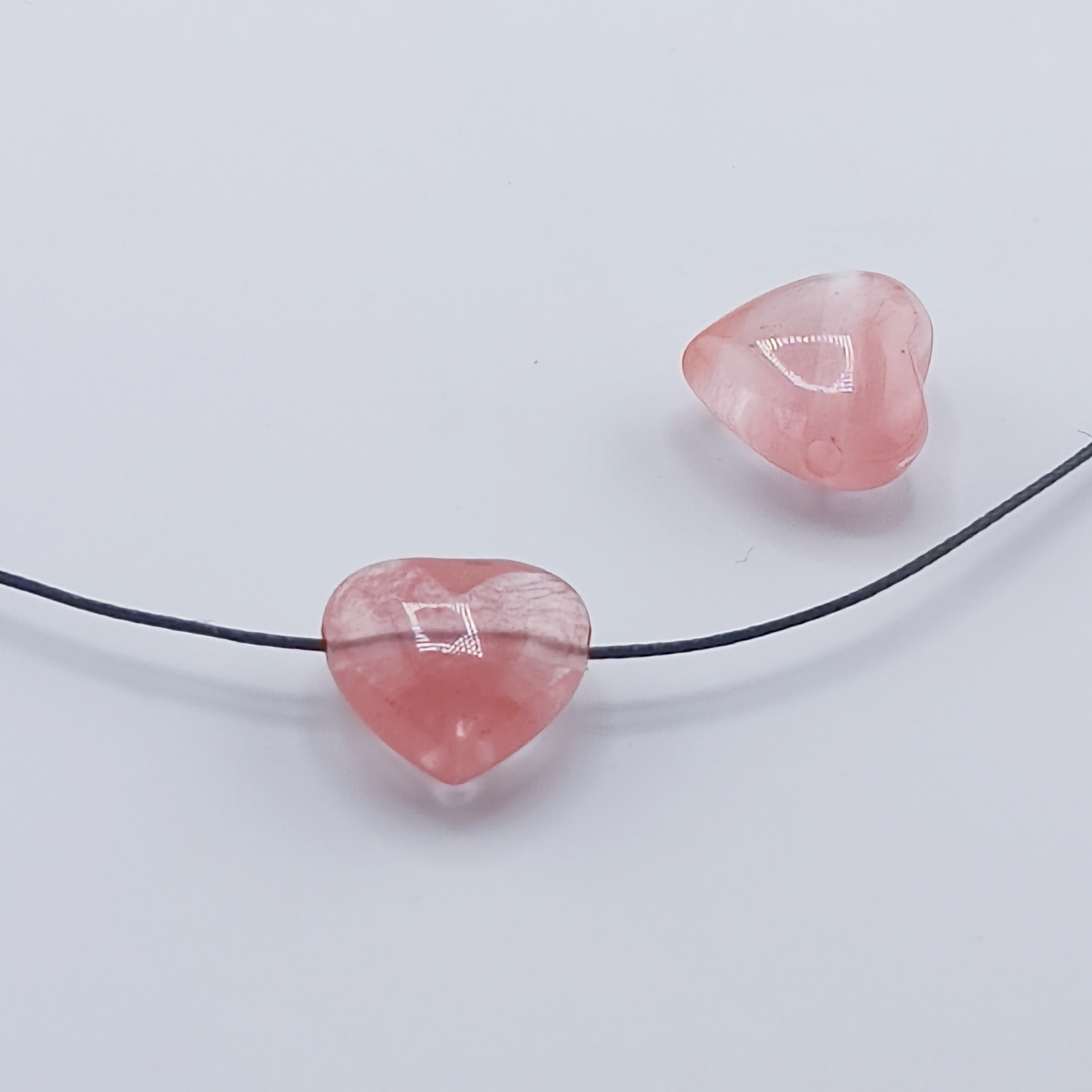 15MM Gemstone  Love Heart Beads Drilled Side Hole  For Making Jewelry
