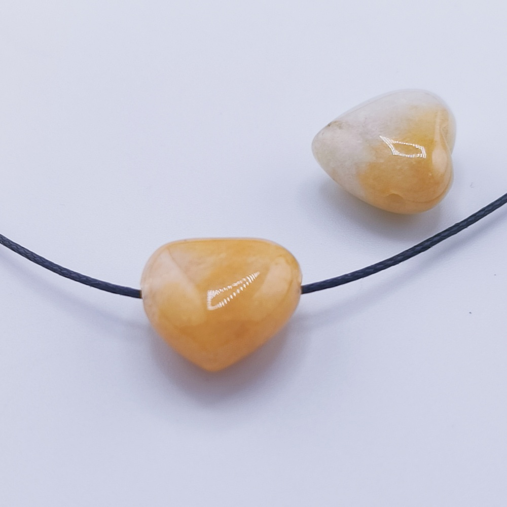 15MM Gemstone  Love Heart Beads Drilled Side Hole  For Making Jewelry