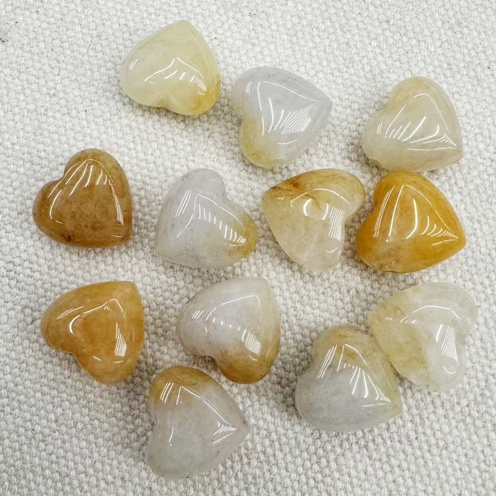 15MM Gemstone  Love Heart Beads Drilled Side Hole  For Making Jewelry