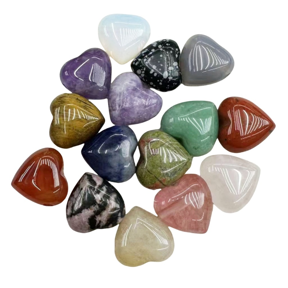 15MM Gemstone  Love Heart Beads Drilled Side Hole  For Making Jewelry