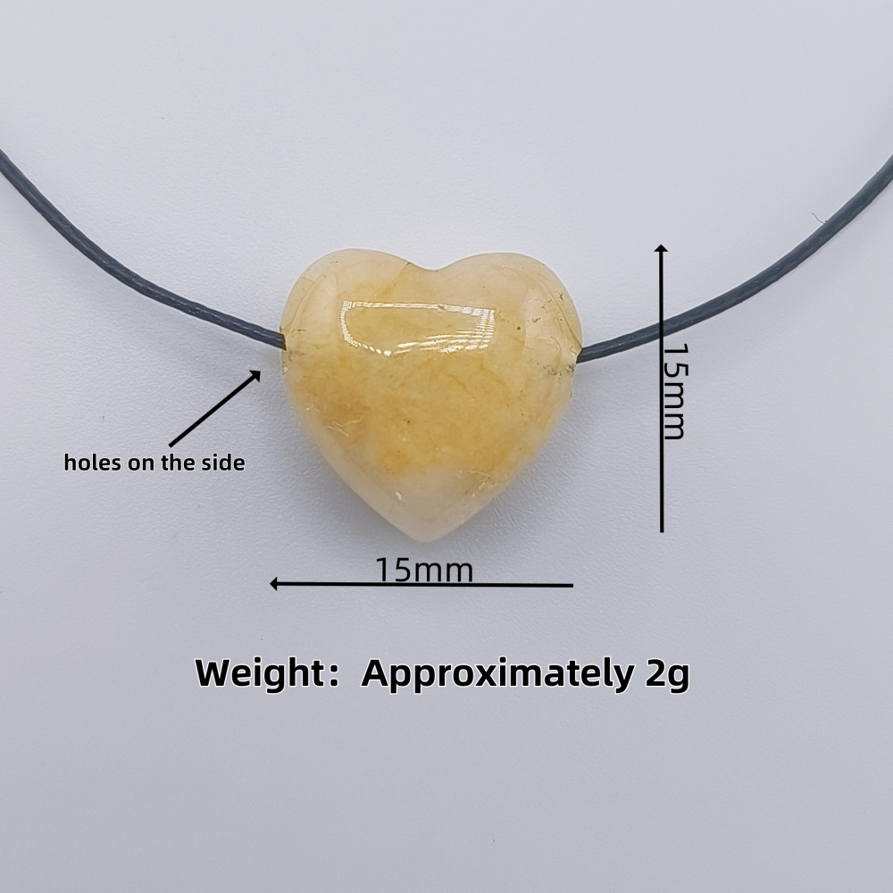 15MM Gemstone  Love Heart Beads Drilled Side Hole  For Making Jewelry