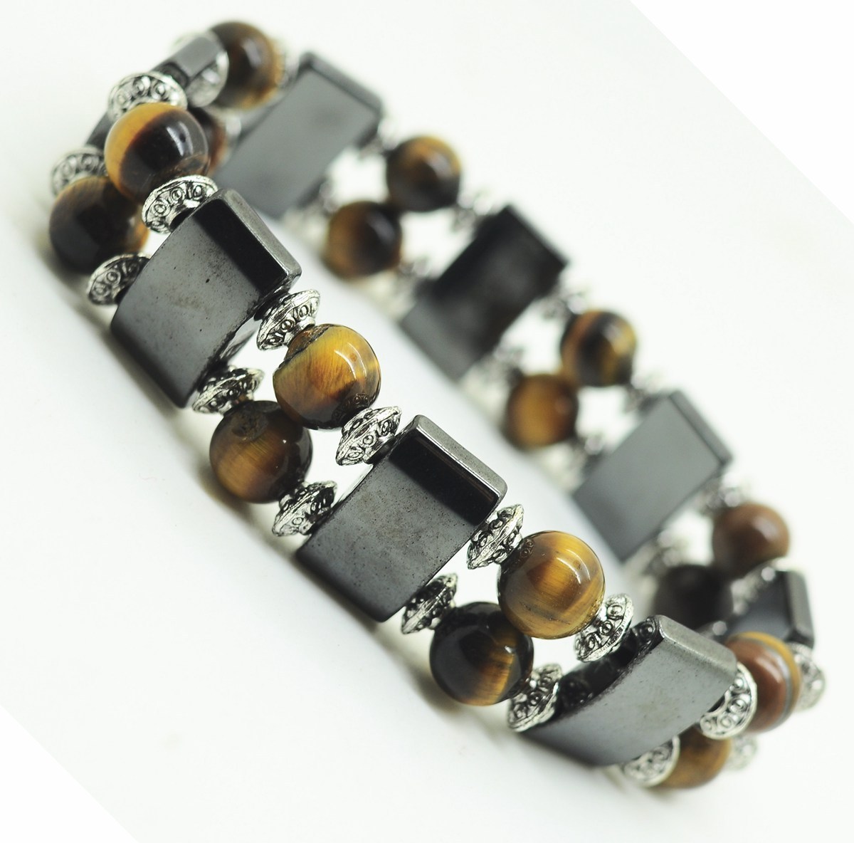 8MM Stone Round Beads Hematite Spacer Beads Stretch Bracelet No Mangeitc  Power Balance
