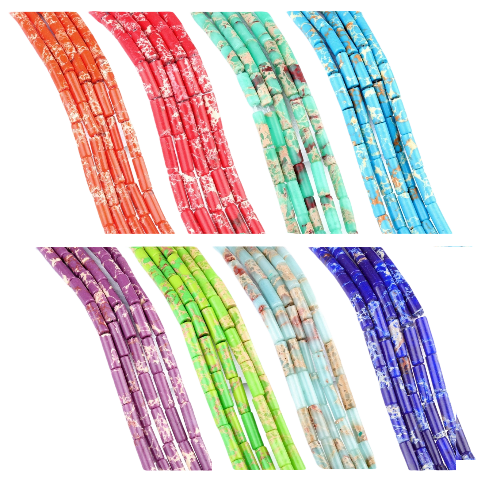 4x13MM Tube Cylinder Stone Beads for making jewelry