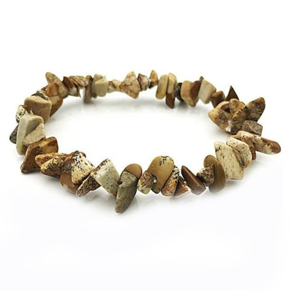 Picture Jasper Irregular Chips Gemstone Beads Stretch Bracelets