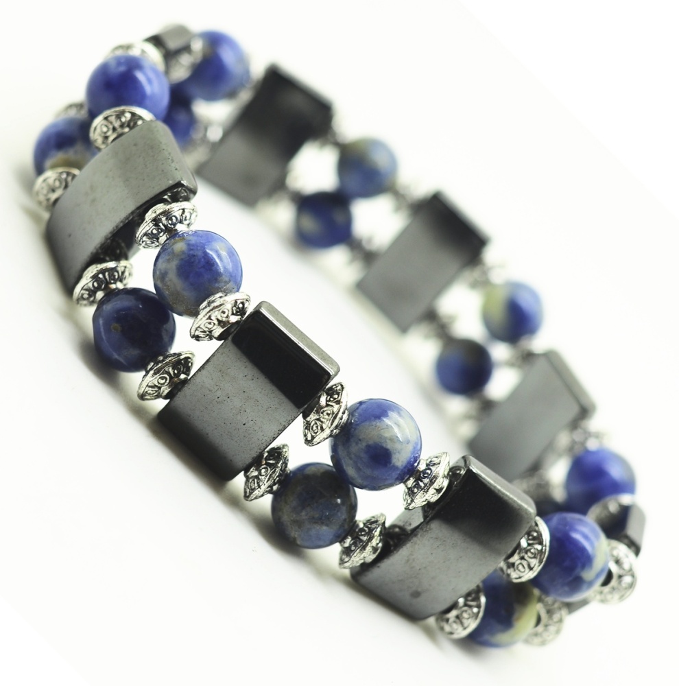 8MM Stone Round Beads Hematite Spacer Beads Stretch Bracelet No Mangeitc  Power Balance