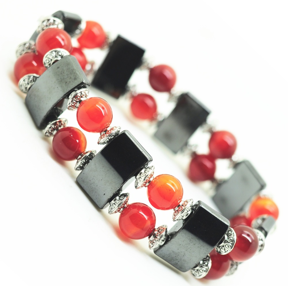 8MM Stone Round Beads Hematite Spacer Beads Stretch Bracelet No Mangeitc  Power Balance