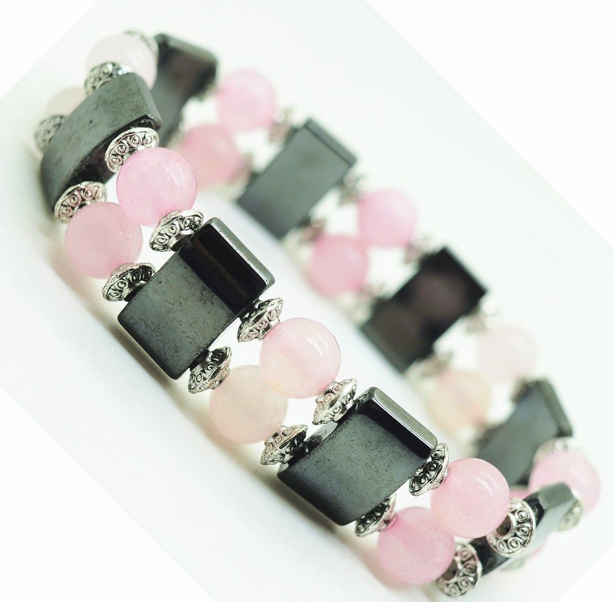 8MM Stone Round Beads Hematite Spacer Beads Stretch Bracelet No Mangeitc  Power Balance