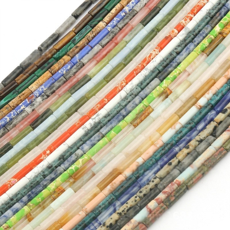4x13MM Tube Cylinder Stone Beads for making jewelry
