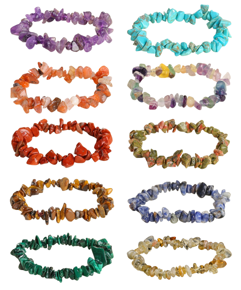 Irregular Chips Gemstone Beads Stretch Bracelets