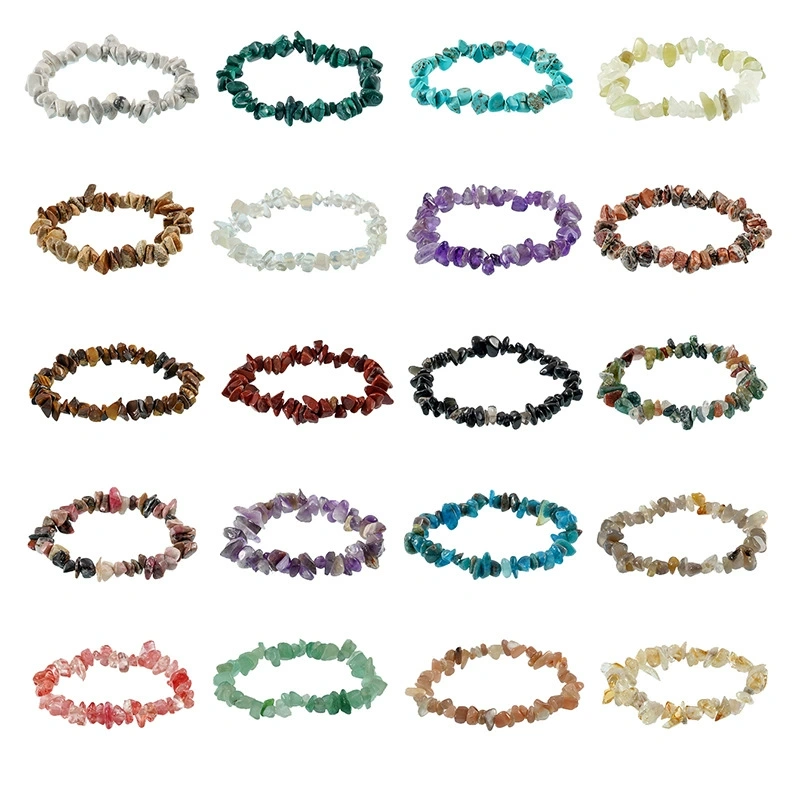 7 Chakra Irregular Chips Gemstone Beads Stretch Bracelets