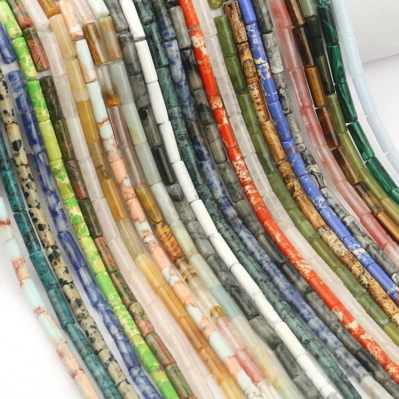 4x13MM Tube Cylinder Stone Beads for making jewelry